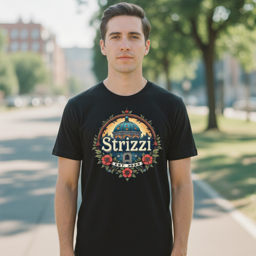 Strizzi Boutique "Schriftzug mit Rosen" - Unisex T-Shirt