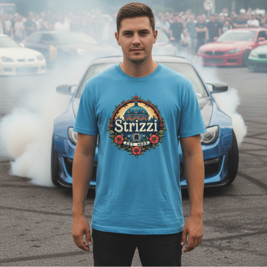 Strizzi Boutique "Schriftzug mit Rosen" - Unisex T-Shirt