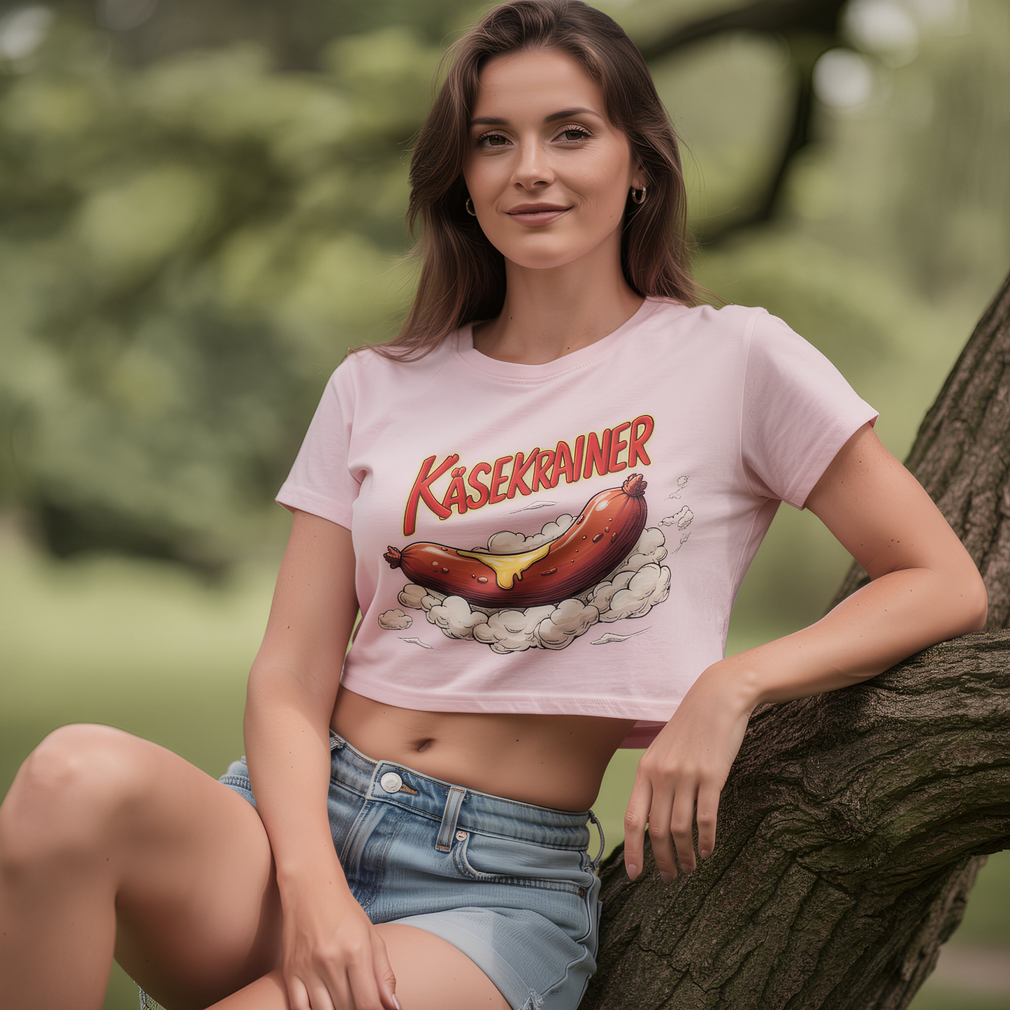 Strizzi Boutique "Käsekrainer" Deutsch - Women’s crop top DE