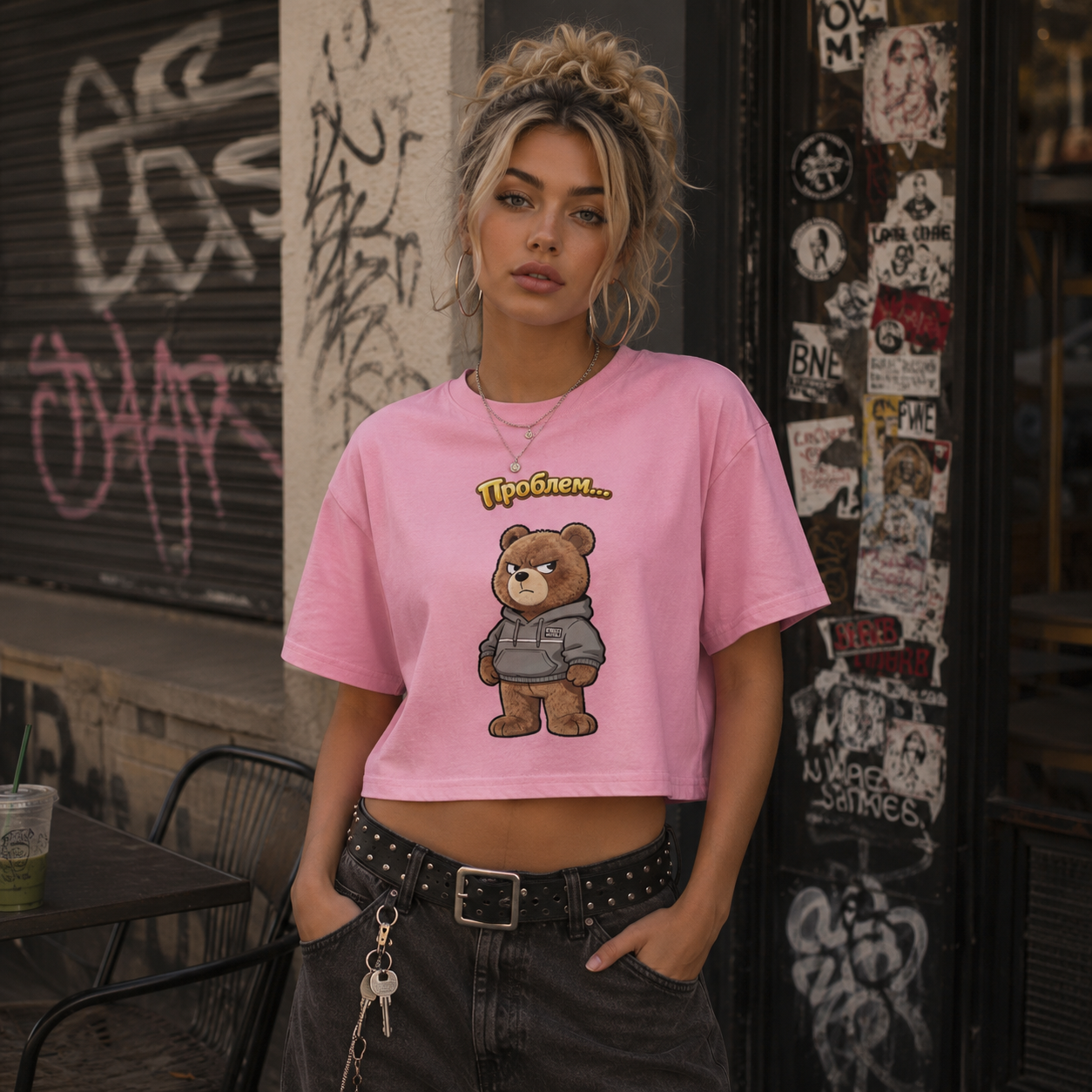 Strizzi Boutique "Problembär" - Women’s crop top KYR Vorne