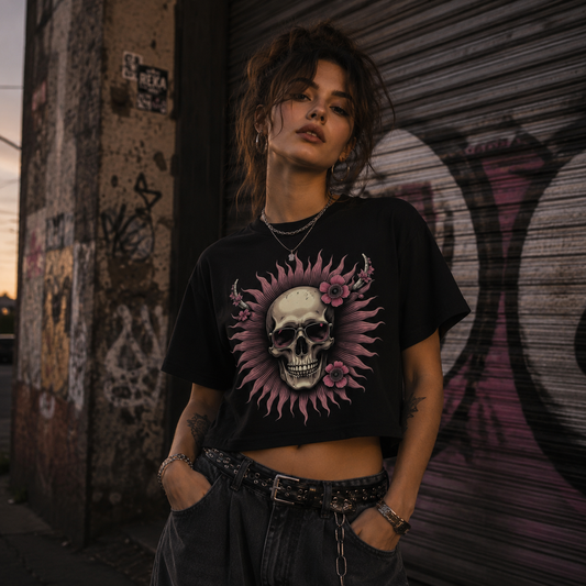 Strizzi Boutique "Pretty in Death"- Women’s crop top