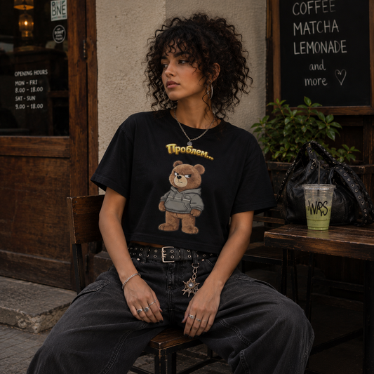 Strizzi Boutique "Problembär" - Women’s crop top KYR Vorne