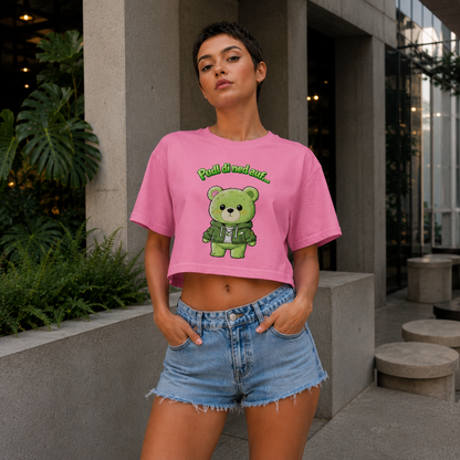 Strizzi Boutique "Hustinettenbär" - Women’s crop top DE Vorne