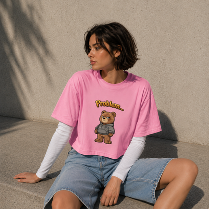 Strizzi Boutique "Problembär" - Women’s crop top DE Vorne