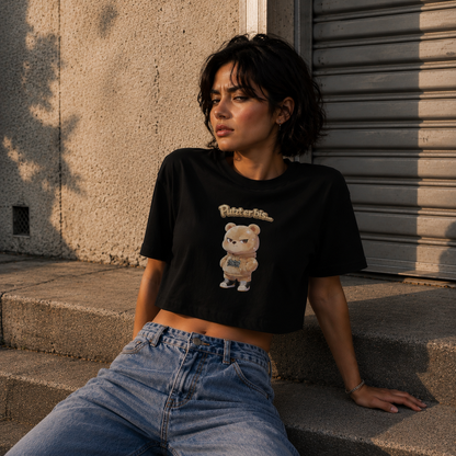 Strizzi Boutique "Putzbär" - Women’s crop top DE Vorne