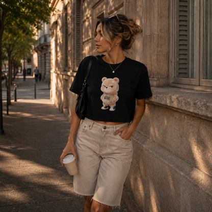 Strizzi Boutique "Putzbär" ohne Schrift - Women’s crop top Vorne