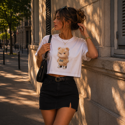 Strizzi Boutique "Putzbär" ohne Schrift - Women’s crop top Vorne