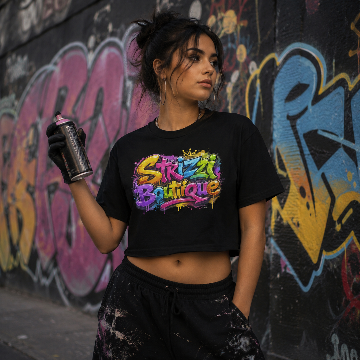 Strizzi Boutique "Graffiti 3" - Women’s crop top Vorne