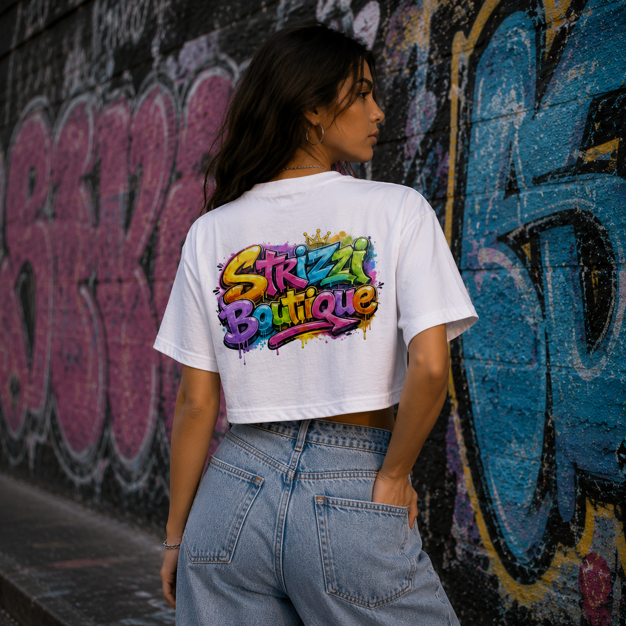 Strizzi Boutique "Graffiti 3" - Women’s crop top Hinten