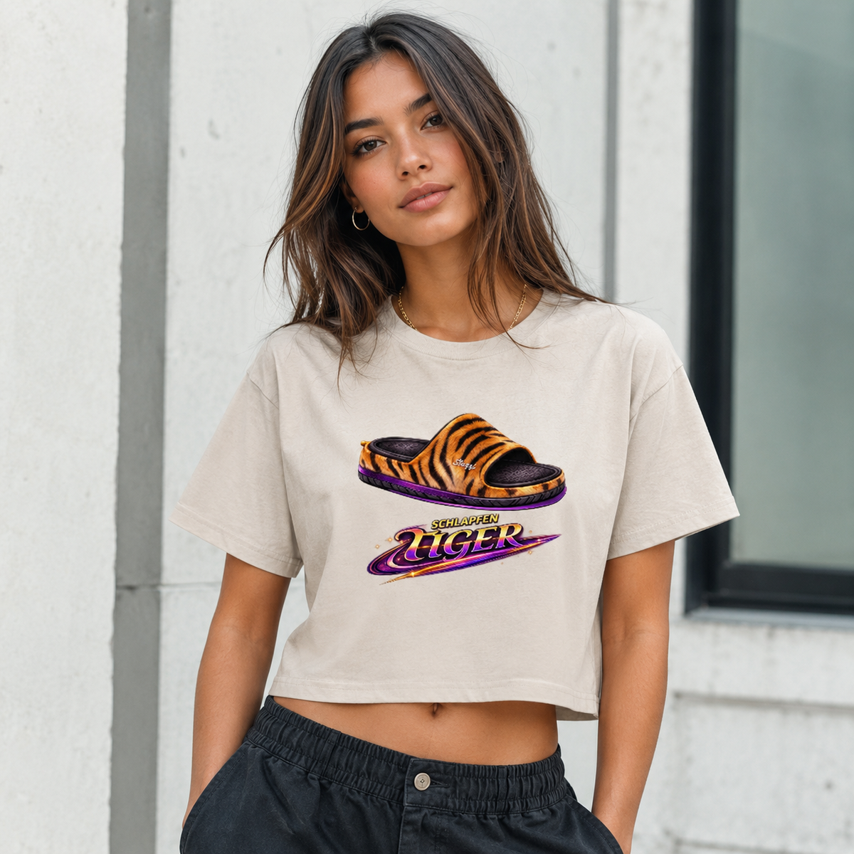 Strizzi Boutique "Schlapfen Tiger" - Women’s crop top