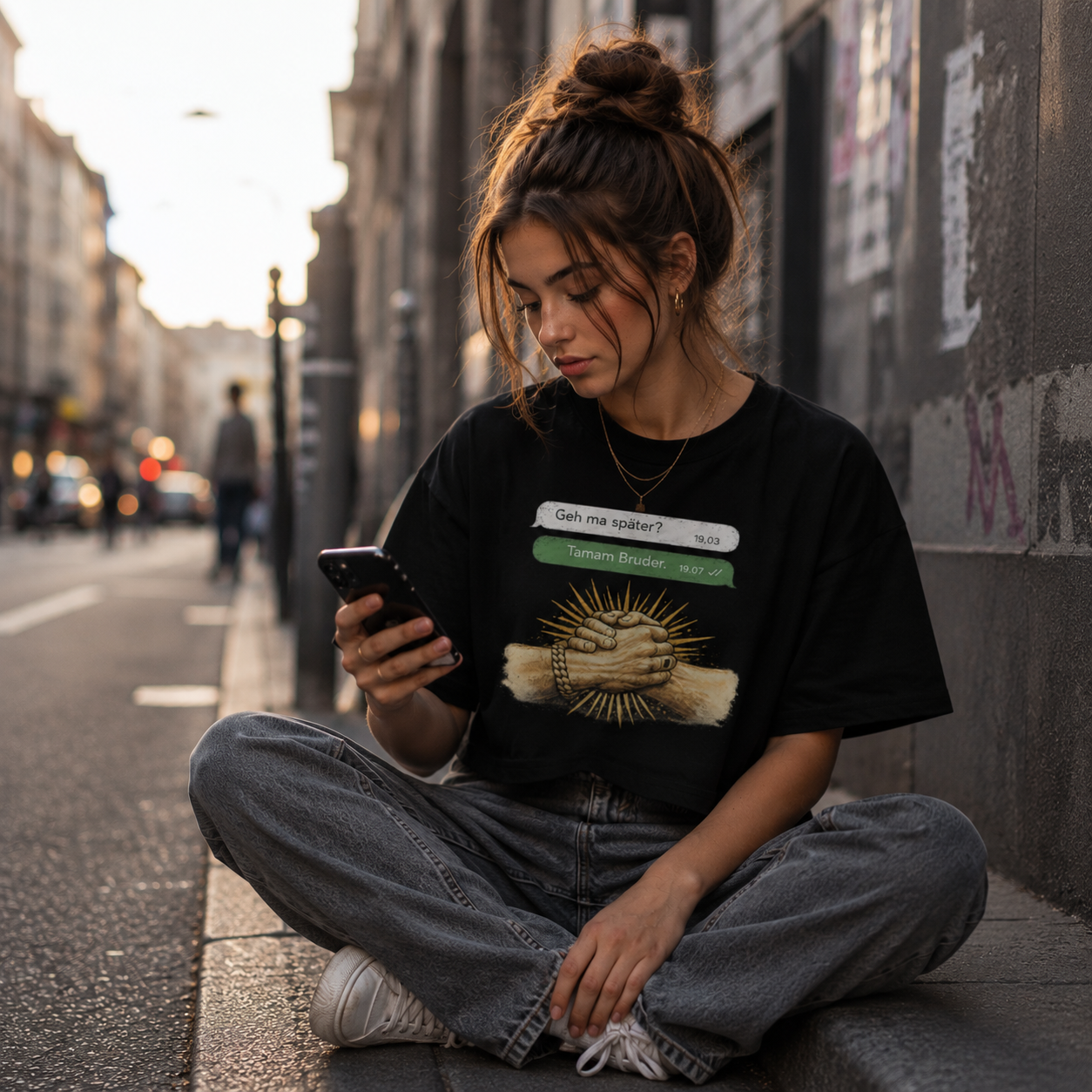 Strizzi Boutique "Tamam Bruder" - Women’s crop top Vorne