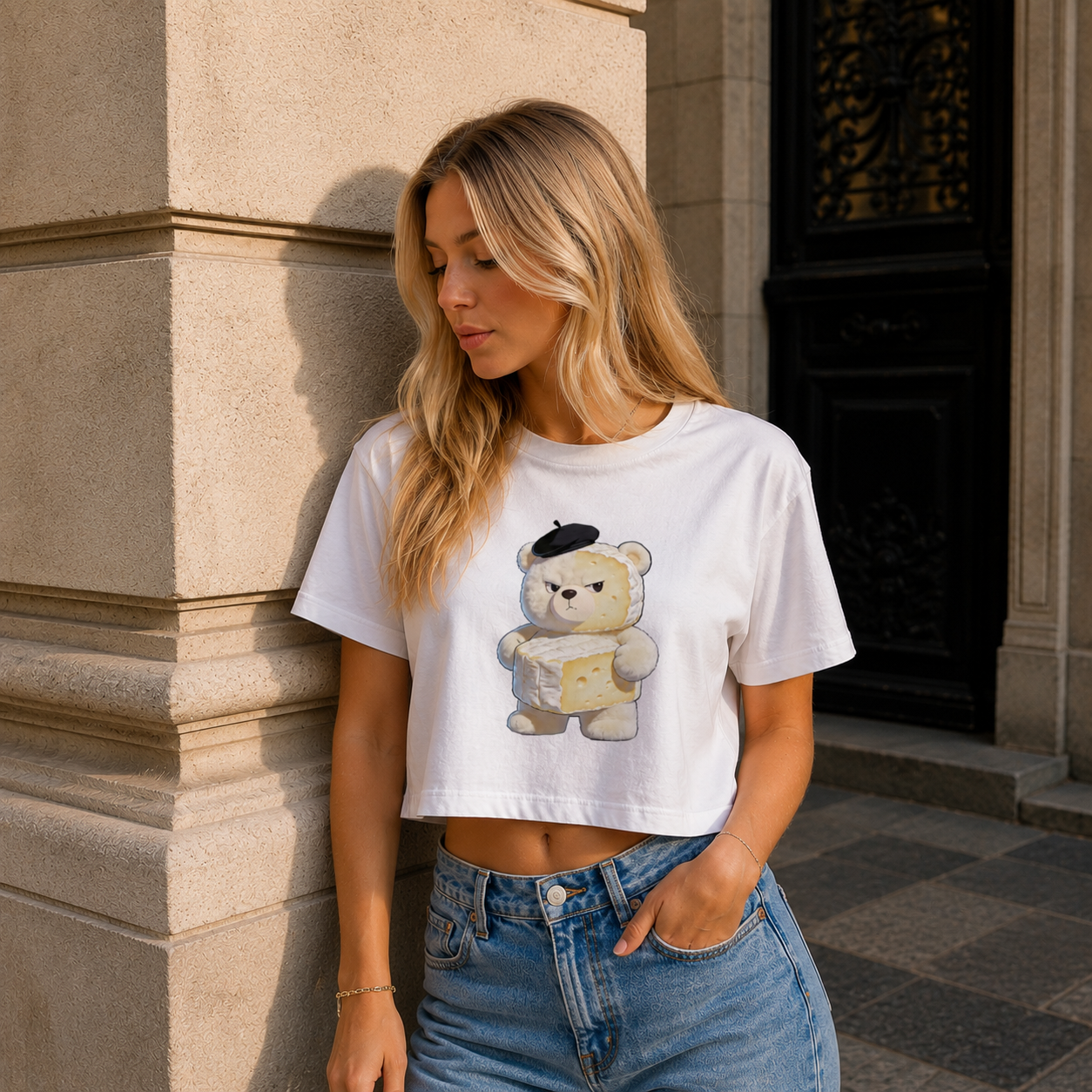 Strizzi Boutique "Gschmackigster" ohne Schrift - Women’s crop top Vorne