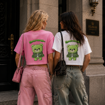 Strizzi Boutique "Hustinettenbär" - Women’s crop top KYR Hinten