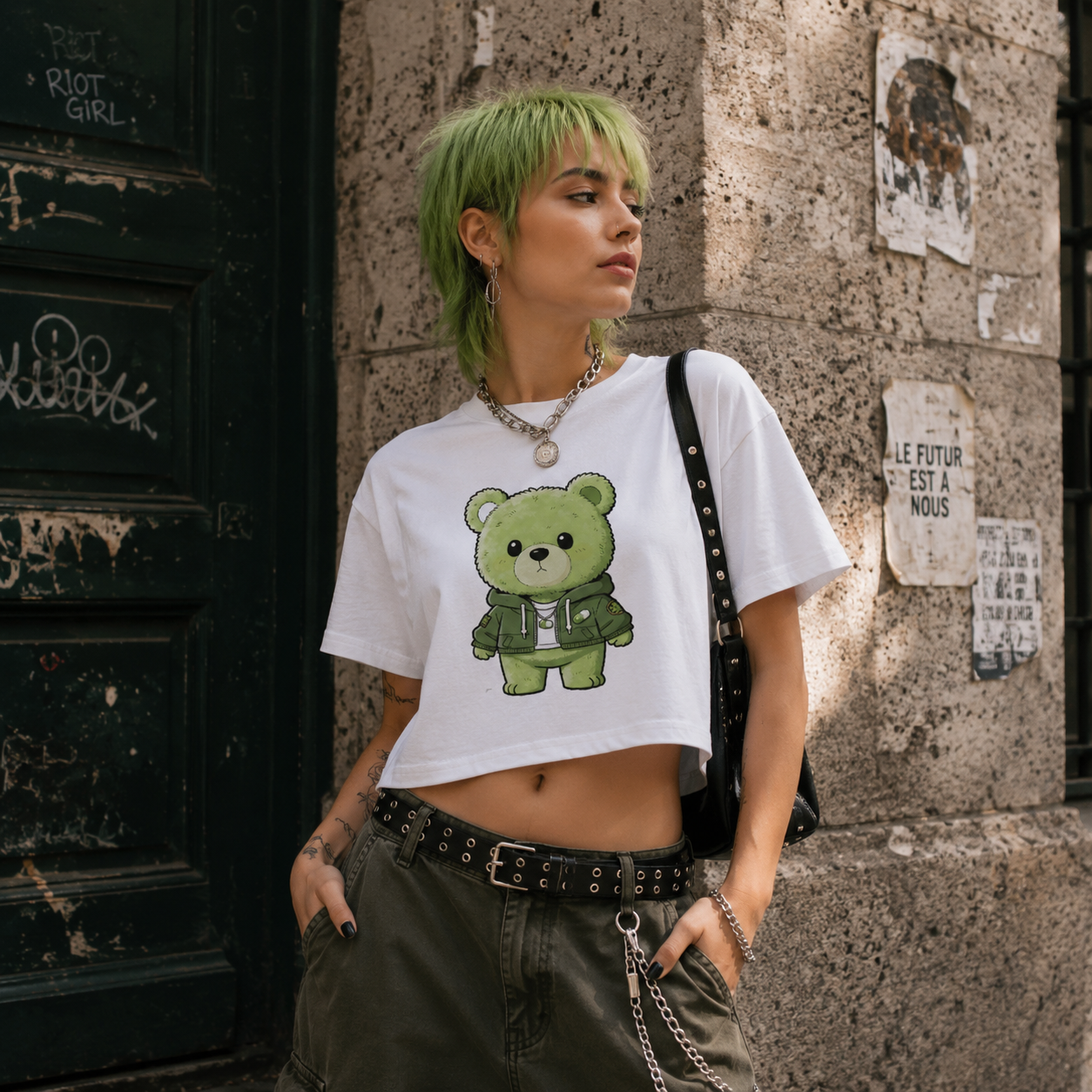Strizzi Boutique "Hustinettenbär" - Women’s crop top Vorne