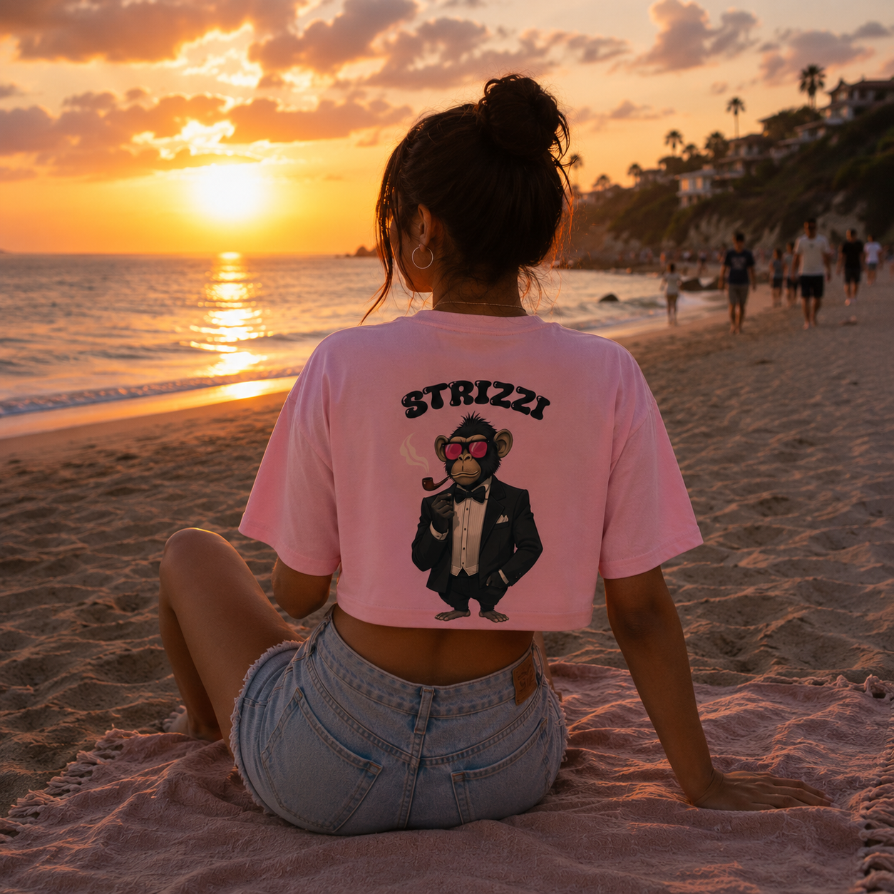Strizzi Boutique "Smokin’ Monkey"- Women's Crop Top