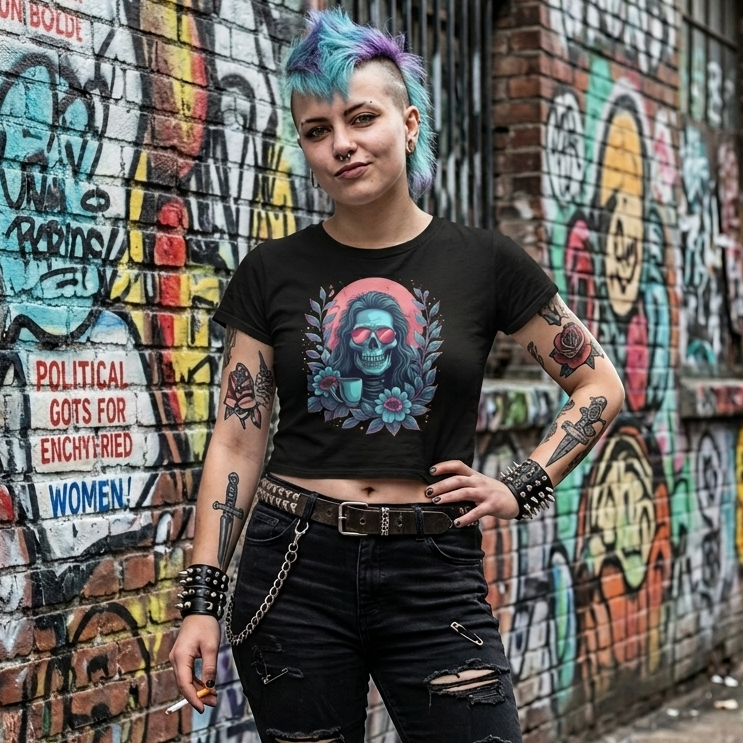 Strizzi Boutique "Koffeinkadaver"- Women’s crop top