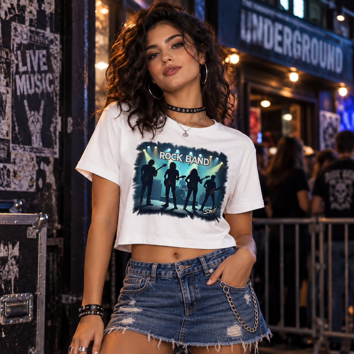 Strizzi Boutique "Rock Band" - Women’s crop top vorne