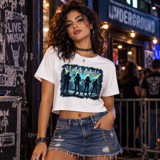 Strizzi Boutique "Rock Band" - Women’s crop top vorne