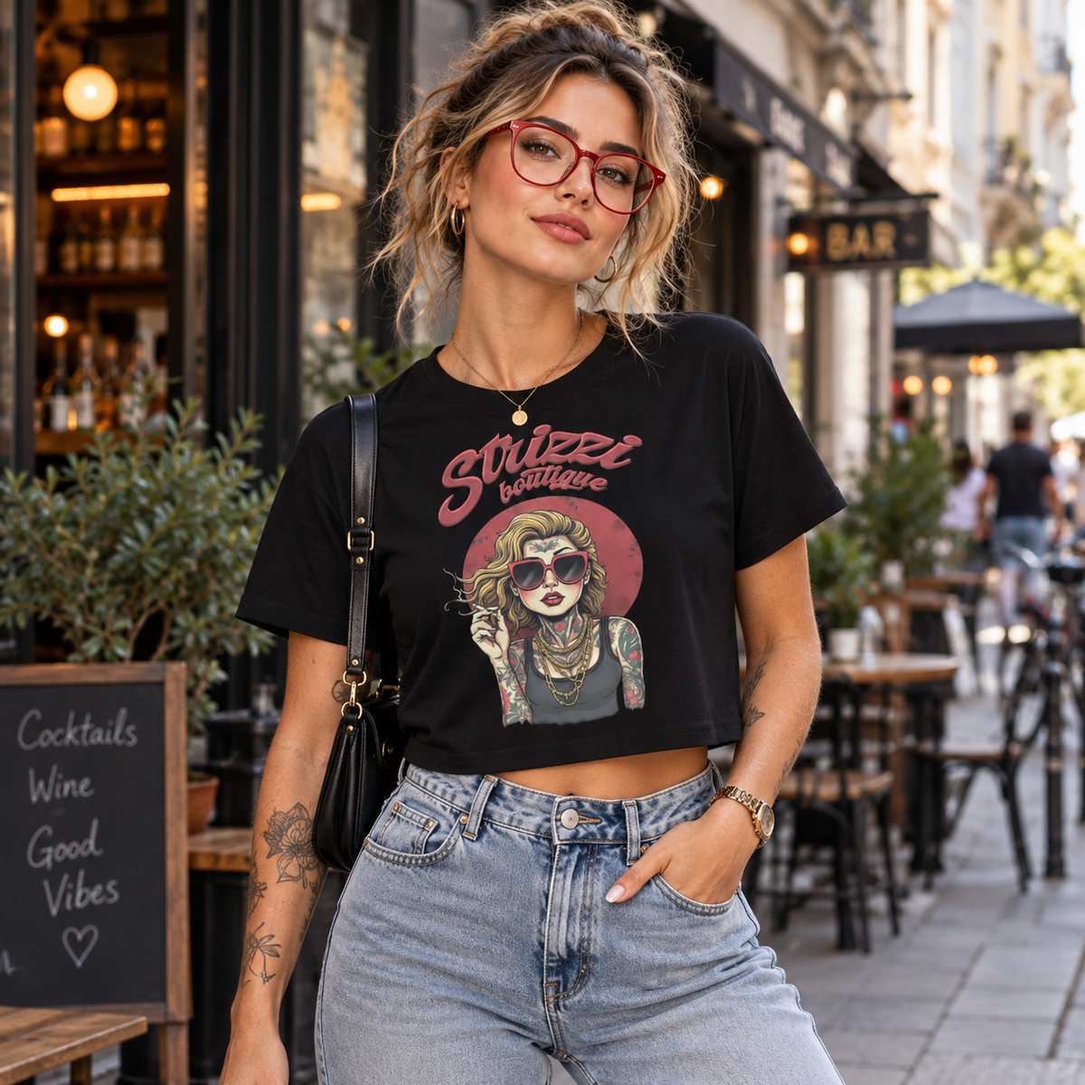 Strizzi Boutique "Grätzl Queen" - Women’s crop top vorne