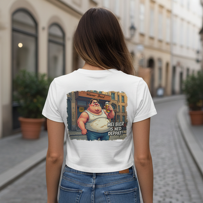 Strizzi Boutique "Mei Bier is ned deppat" Deutsch - Women’s crop top DE