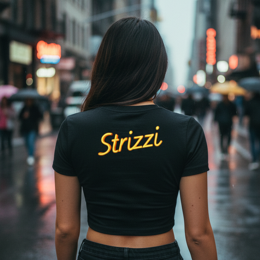 Strizzi Boutique "Schrift Gelb" - Women’s crop top