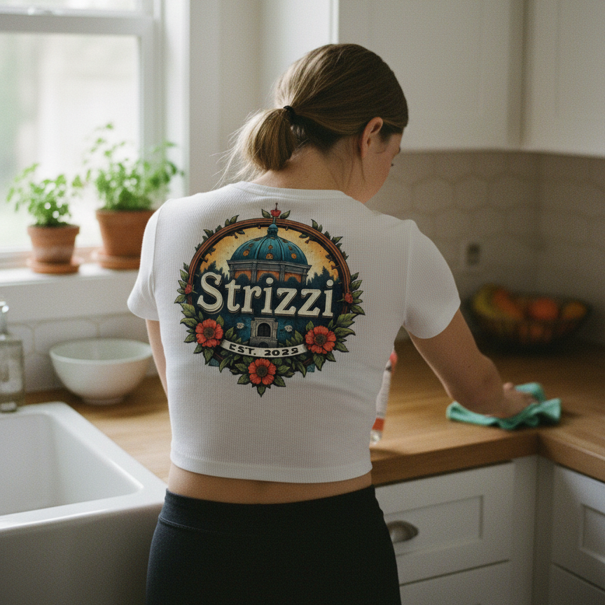 Strizzi Boutique "Schriftzug mit Rosen"- Women’s crop top