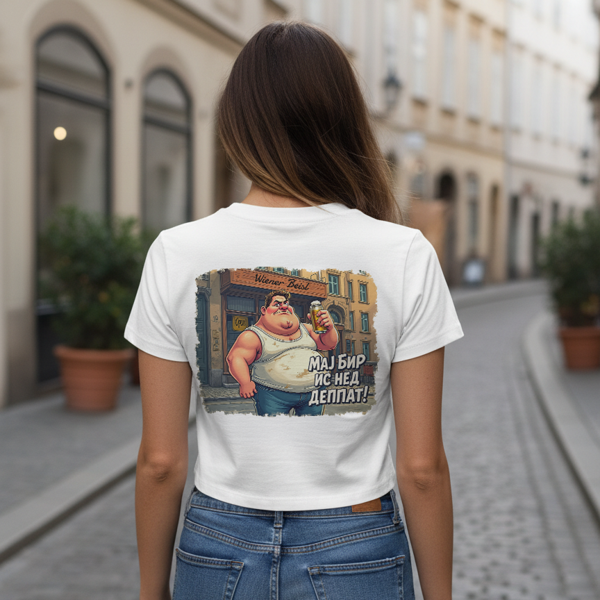 Strizzi Boutique "Mei Bier is ned deppat"- Women’s crop top KYR