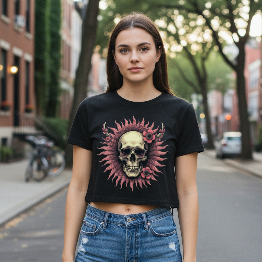 Strizzi Boutique "Pretty in Death"- Women’s crop top