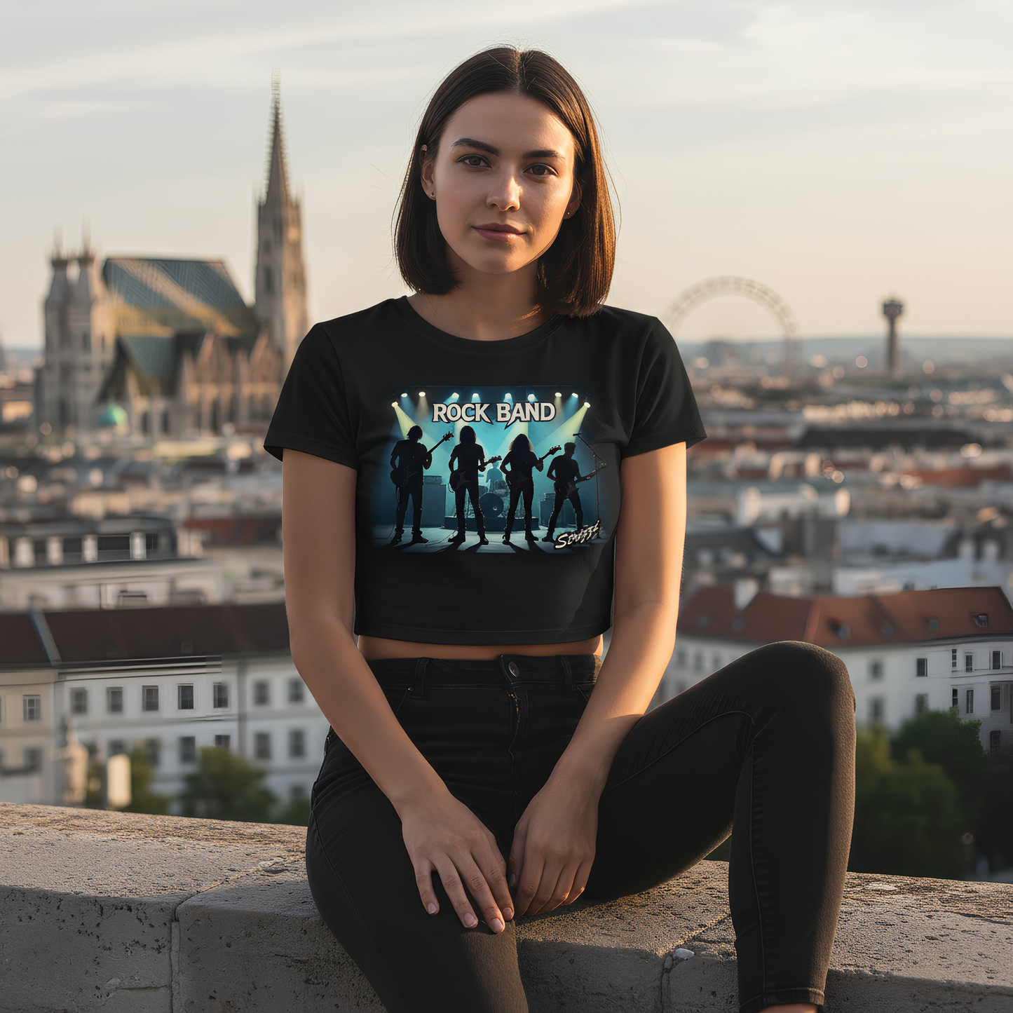 Strizzi Boutique "Rock Band" - Women’s crop top vorne